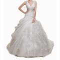 White Flounce Wedding Dress