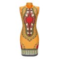 DRESS/WOMENS DRESSES/BODYCON DRESS/AFRICAN PRINT TURTLE NECK KNEE-LENGTH TANK DRESS