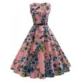 VINTAGE DRESS/FLORAL DRESS/A LINE DRESS/60'S DRESS/BELTED DRESS/FIT AND FLARE DRESS