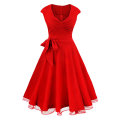 DRESSES/DRESS/VINTAGE DRESSES/RED DRESS/COCKTAIL DRESS/VINTAGE RED FLARED COCKTAIL PARTY SWING DRESS