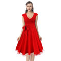 DRESSES/DRESS/VINTAGE DRESSES/RED DRESS/COCKTAIL DRESS/VINTAGE RED FLARED COCKTAIL PARTY SWING DRESS