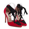 SHOES/WOMENS SHOES/RED SHOES/PUMP SHOES/SUEDE SHOES/STILETTO SHOES/SEXY SHOES/POINTED SHOES/SHOES
