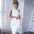 White Bodycon Cocktail Party Evening Lace Dresses