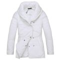 Ladies white long jacket thick jacket coats
