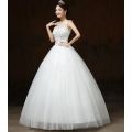 White Beaded Princess Wedding Dress - S