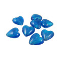 Beads, Glass Beads, Dark Blue Silver Foil Puffed Heart Lampwork Glass Beads, 13mm (Loose)