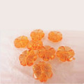 Translucent Orange Acrylic Flower Beads 10mm