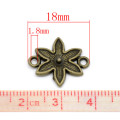 Connectors, Antique Bronze, Flower, Links, 18mm (1Pc)