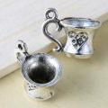 Charms, Metal Alloy Charms, Silver Coffee Cup Charms, 13mm (Loose)