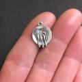 Charms, Tibetan Silver Charms, Mini Dinner Plate, Fork, Spoon, Knife, Charms, 15mm (Loose)