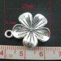 Charms, Antique Silver Lily Flower Metal Charms, 27mm (1Pc)