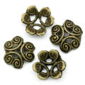 Bead Caps, Antique Bronze, 6 Petal Flower, Spiral Design, 12mm (1Pc)