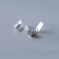 Crimps, Shiny Silver Plated Fold Over End Crimps, Cord Ends For Leather And Cord, 5mm (50Pcs)