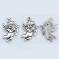 Charms & Pendants, Antiqued Silver Cupid Angel Charms, 20mm (Loose)