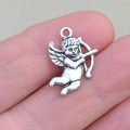 Charms & Pendants, Antiqued Silver Cupid Angel Charms, 20mm (Loose)