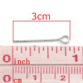 Eye Pins, Silver Tone Open Eye Pins 21 Gauge, 3cm (50Pcs)