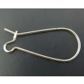 Earring Findings, Silver Tone Kidney Ear Wire Long  Lock-Back Hooks, 35mm (Set)