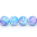 Beads, Glass Beads, Opaque Mottled Blue, Pink And White Round Glass Beads, 10mm (Loose)