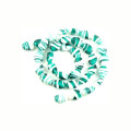 Beads, Glass Beads, Turquoise And White Marbled Swirls Oval Lampwork Glass Beads, 14mm (Loose)