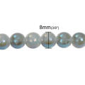 Beads, Glass Beads, Opaque Blue And Silver AB Glass Beads, 8mm (Loose)