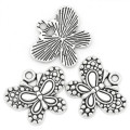 Charms, Antique Silver Butterfly Charms, 24mm (Loose)