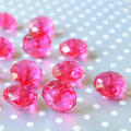 Beads, Acrylic Beads, Hot Pink Faceted Rondelle Acrylic Beads 12mm (50Pcs)