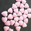 Beads, Natural Beads, Hole Through Baby Pink Wooden Heart Beads, 20mm (Loose)