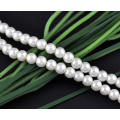 GLASS PEARL BEADS - BRIDAL ICE WHITE - 8mm - 50 PCS