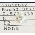 **CERTIFIED | R49212** HUGE | 0.971ct ROUND CUT | COLOUR K | DIAMOND | SOUTH AFRICA - BUY SAFE