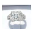 **UNIQUE PIECE | R41632** ROUND / BAGUETTE CUT | 0.750ct | DIAMOND RING | WHITE GOLD - BUY SAFE