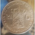 Netherlands Silver Two and a Half Guilder 1933 Gulden