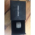 Diamond. Tanzanite and sapphire silver ring for sale