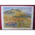 Drakensberg, Kwazulu-Natal Watercolour Painting - Signed and Dated S. Schulz `41