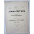 Country Night Song - Words by Edward Teschemacher - 1st World War - Sheet Music