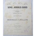 Sing Joyous Bird  - Words by Nora C Usher - Sheet Music - 1916