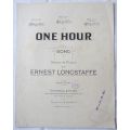 One Hour - Words and Music by Ernest Longstaffe - Sheet Music - 1928