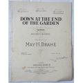 Down At The End Of The Garden - Words by Royden Barrie - Music by May H Brahe - Sheet Music - 1925