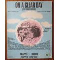 On a Clear Day - Burton Lane, Barbara Streisand - Vintage Sheet Music - 1965