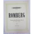 ROMBERG - Violoncello Konzert Nr 2 D Major Opus 3 - Vintage Music Score for Cello