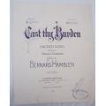 Cast thy Burden - Sacred Song - Wesley Durham - Antique Sheet Music - 1917