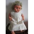 Vintage Handmade Toddlers DRESS - Cotton - Cream - c 1920`s -1940`s
