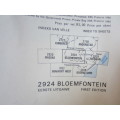Trig Survey Map of Bloemfontein 2924 - Scale 1:500 000 - 1980