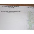 Average Rainfall Trig Survey Map of Worcester 3319 (period 1921-1960) - Scale 1:250 000 - 1980