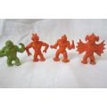 4 x Vintage Plastic Monsters - Cereal box toys? - c 1970`s