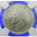 South Africa One Shilling NGC AU55 1938