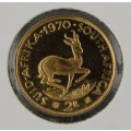 SOUTH AFRICA, 1970 R2 PROOF GOLD