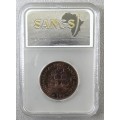 PROOF SOUTH AFRICA PENNY 1957 PF64-RD SANGS