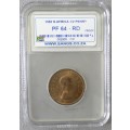 PROOF SOUTH AFRICA HALF PENNY 1960 PF64-RD SANGS