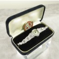 Cyma Art Deco 18ct White Gold, Platinum & Diamond Ladies Manual Wristwatch