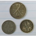 3 x Rhodesian Silver Coins